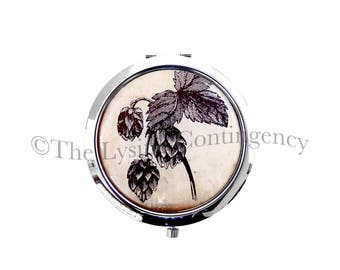 Beer Hops Compact - Craft Beer Pocket Mirror - Home Brew