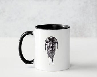 Trilobite Coffee Mug - Fossil Kitchen - 11oz - Antique Paleontology Print Tea or Coffee Cup