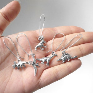 Dinosaur Earrings Mix and Match T-Rex Pterodactyl Brachiosaurus Triceratops Stegosaurus You Pick One Of Each Earring 1 Pair image 2