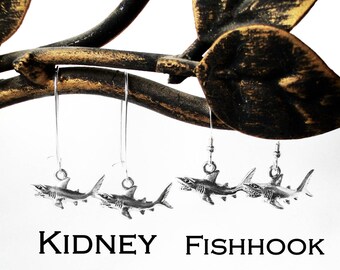 Shark Earrings - Now Available in an All Sterling Silver Pair