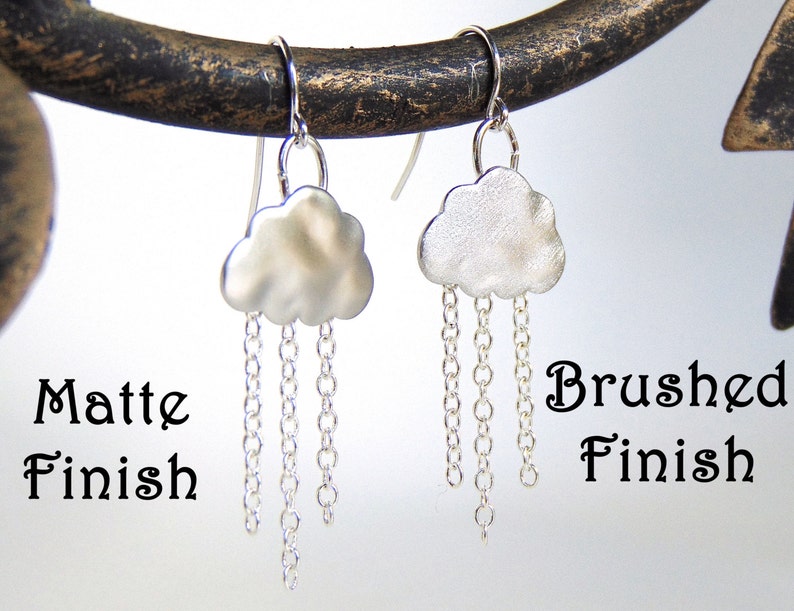 Cloud Earrings Raincloud Earrings Rain Cloud Earrings in Rhodium Silver Rain Earrings