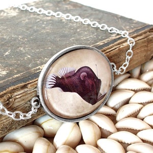 Deep Sea Angler Fish Necklace in Bronze or Silver Finish image 4