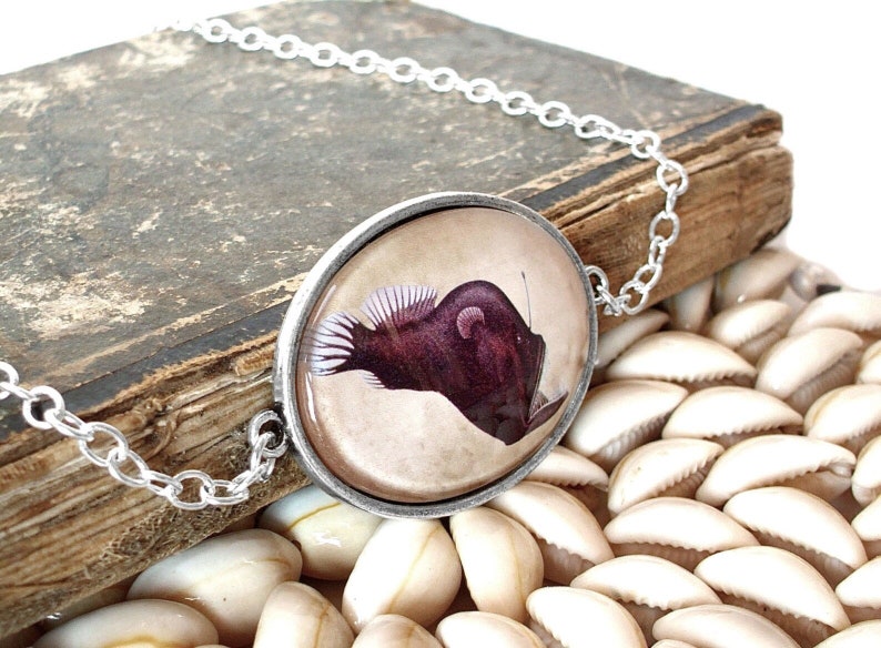 Deep Sea Angler Fish Necklace in Bronze or Silver Finish image 4