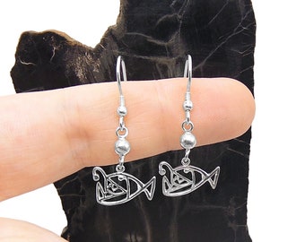 Deep Sea Angler Fish Earrings in Solid Sterling Silver