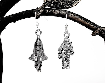 Astronaut and Space Shuttle Earrings - Space Earrings