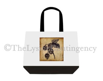Beer Hops Tote Bag - Craft Brewing - Home Brew - Canvas Bag - Cotton Tote Bag - Large Shoulder Bag