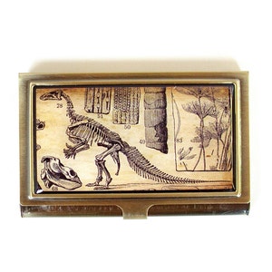 Dinosaurier Kartenetui - Id Case - Portemonnaie - Hadrosaurus und Fossilien