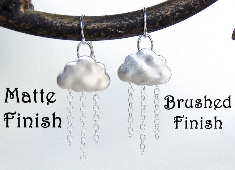 Cloud Earrings Raincloud Earrings Rain Cloud Earrings in Rhodium Silver Rain Earrings