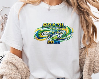 Brazil Soccer Fan Shirt 2026 | Brasil Football Graphic Tee | Game Day Sports Gift T-Shirt