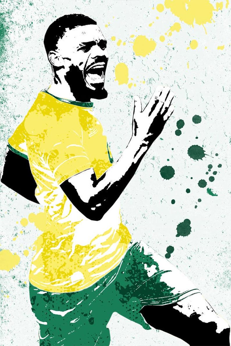 Póster de fútbol de Sudáfrica, arte mural en homenaje al fútbol, regalo para aficionados 2026, decoración moderna para el hogar. imagen 1