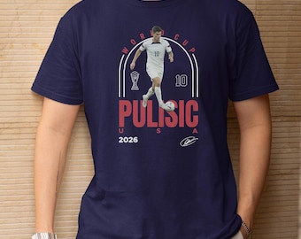Pulisic #10 USA Soccer Graphic Tee, 2026 World Cup Fan Apparel