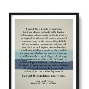 Henry David Thoreau Quote Print, Life in the Woods Quote, Walden Quote, Book Page Art Print, Literary Art Print, Large Wall Art, Unframed