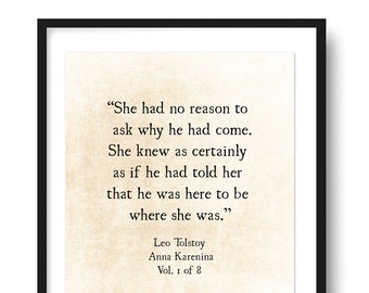 Leo Tolstoy Quote Art Print, Anna Karenina Quote Print, Love Quote Print, Modern Wall Art, Literary Art Print, Romantic Wall Art, Unframed