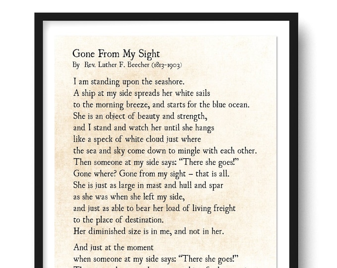 Gone From My Sight, Luther Beecher Grief Poem, What is Dying ...