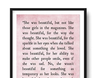 F. Scott Fitzgerald Quote Print, She Was Beautiful