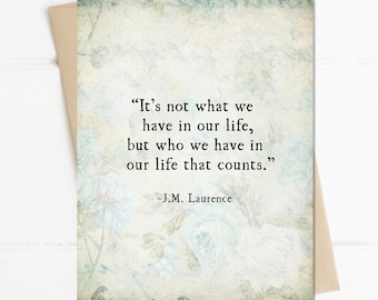 Friendship Card for Friend, Thinking of You Card, Meaningful Quote Card, Appreciation Card, Encouragement Card | Vintage Floral Notecard