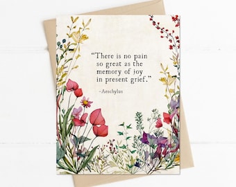 Sympathy Card, Thinking of You Bereavement Condolence Grieving Card Poem, Loss of Parent Condolence Card, In Memory of Card