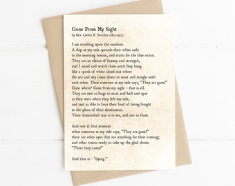 Gone From My Sight Greeting Card - Etsy