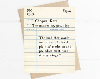 Kate Chopin Quote, The Awakening Quote, The Bird that would Soar Above the Level, Graduation Grad Card, Encouragement Card, Book Lover Gift