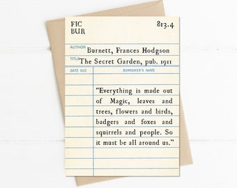 Frances Hodgson Burnett Quote, The Secret Garden Quote, Everything is Made Out of Magic, Book Lovers Gift, Readers Gift, Garden Lover Gift