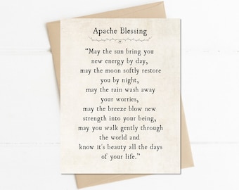 Apache Wedding Blessing Poem Poetry, Native American Poem, Apache Wedding Friendship Birthday Card, Housewarming Card