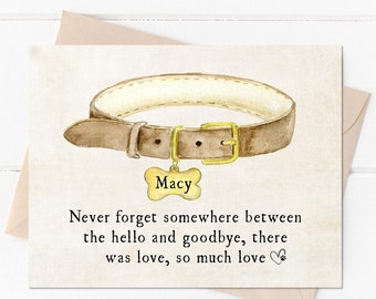 Personalized Pet Loss Sympathy Card, Dog Cat Sympathy Card, Pet Memorial Card, Thinking of You Card, Personalized Grief Card for Pet