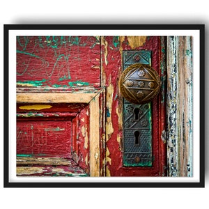 Red Door Photo, Rustic Door Art Print, Portsmouth New Hampshire NH Print, Modern Farmhouse Print, Door Photo, Office Art, Unframed