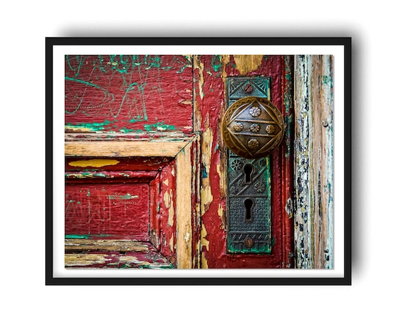 Red Door Photo Rustic Door Art Print Portsmouth New Etsy