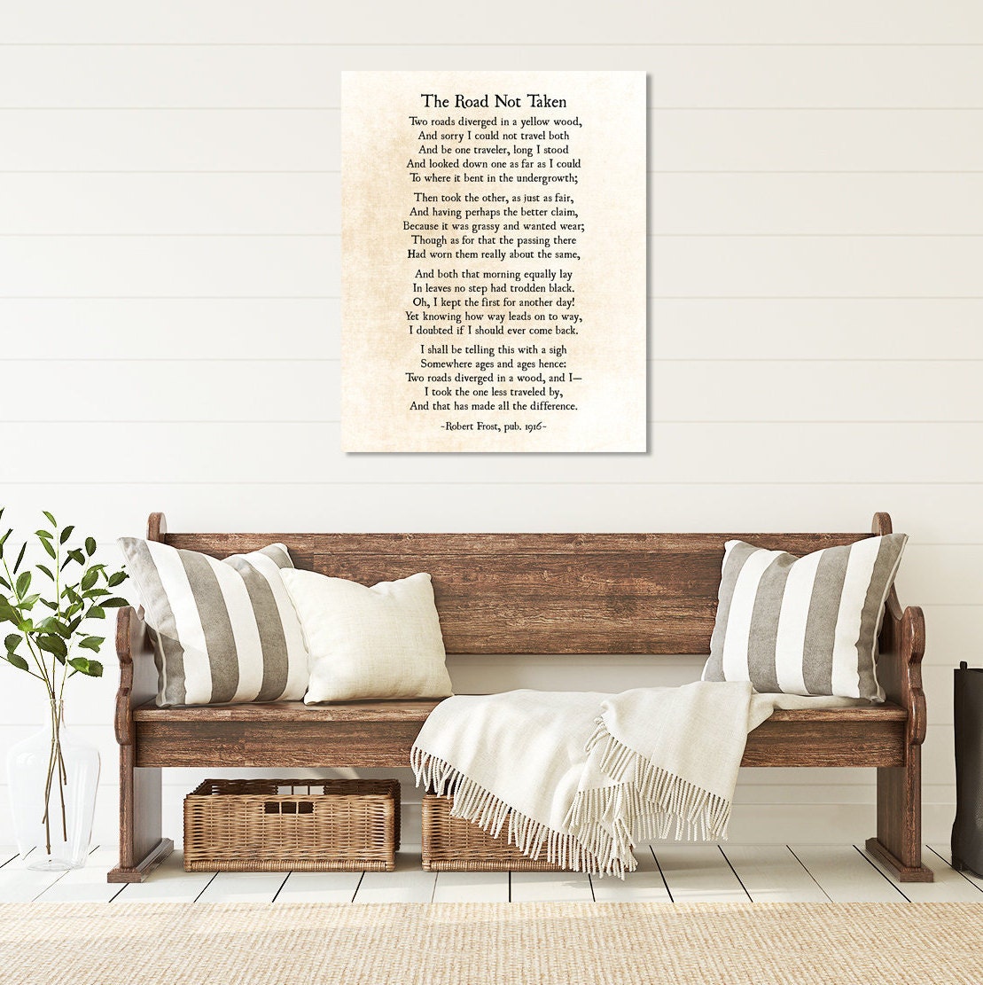 Road Not Taken Poem Robert Frost Poem Poetry Art Print - Etsy