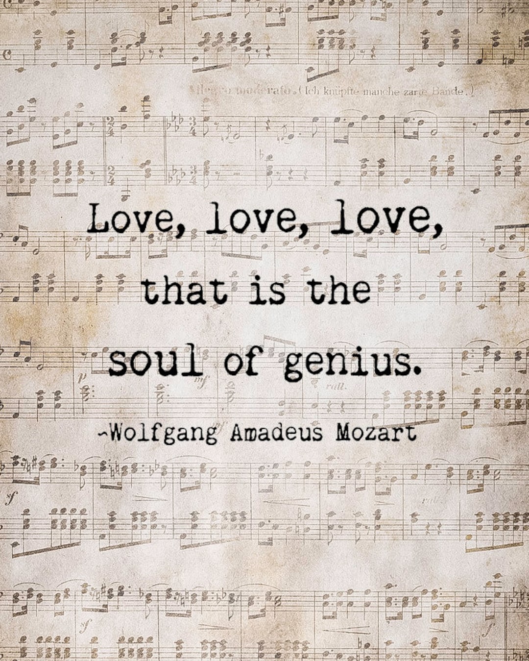Soul of Genius, Mozart Quote, Music Love Quote, Music Lover Musician