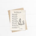 Winnie the Pooh Quote Poem, Now We Are Six, AA Milne, Classic Winnie the Pooh Notecard, Book Quotes Card, Best Friends Card