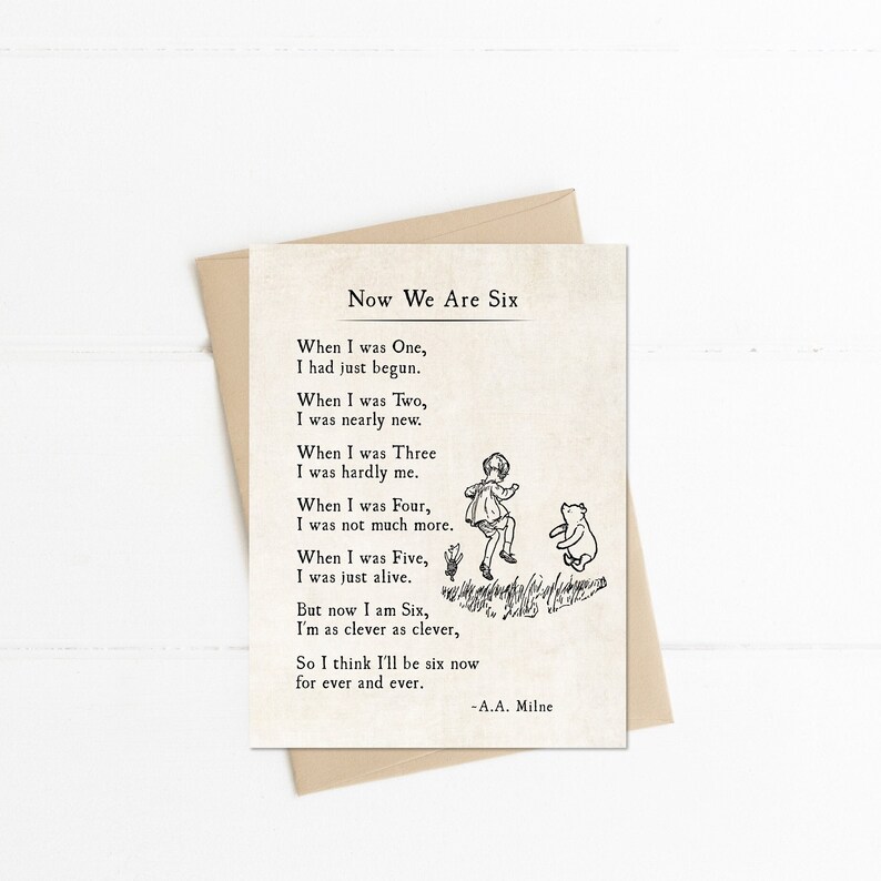 Winnie The Pooh Quote Poem Now We Are Six AA Milne Classic Etsy UK Winnie The Pooh Quote Poem Now We Are Six AA Milne Classic Etsy UK