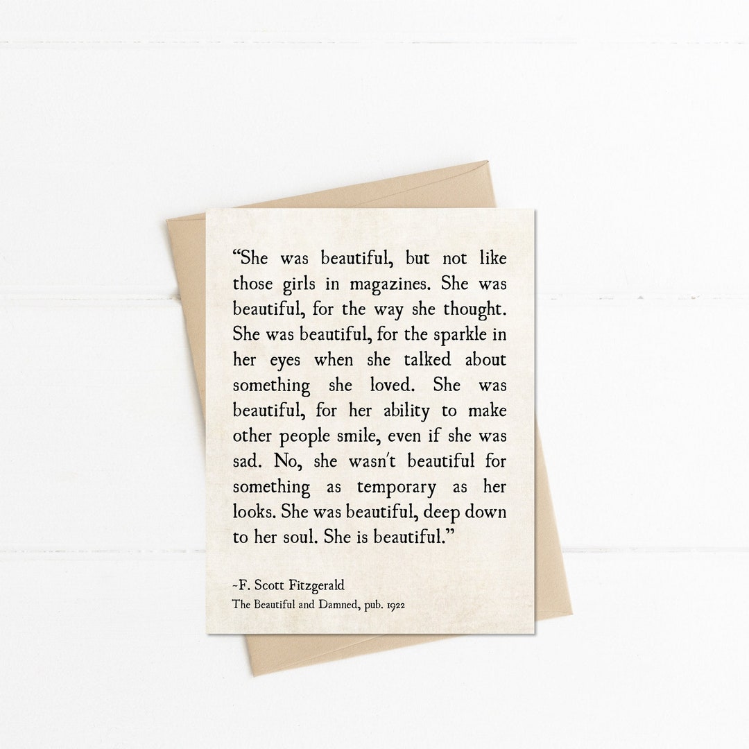 F. Scott Fitzgerald Quote, She Was Beautiful Quote, Romantic Love Quote