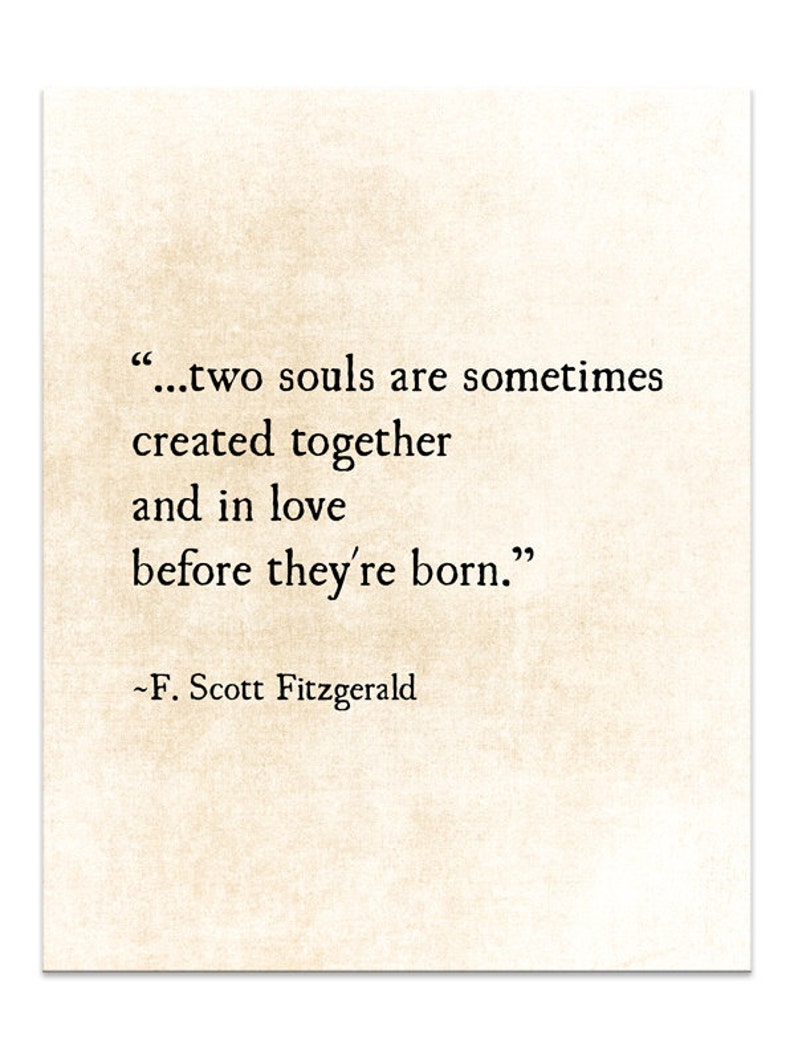 F. Scott Fitzgerald Quote Two Souls Love Romantic Quote Etsy