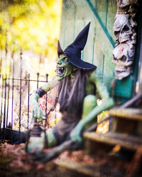 Halloween Art Decor Wicked Witch Creepy Halloween Witch Spooky Art Wall Decor Haunted House Decor October Art Halloween Wall Art Decor