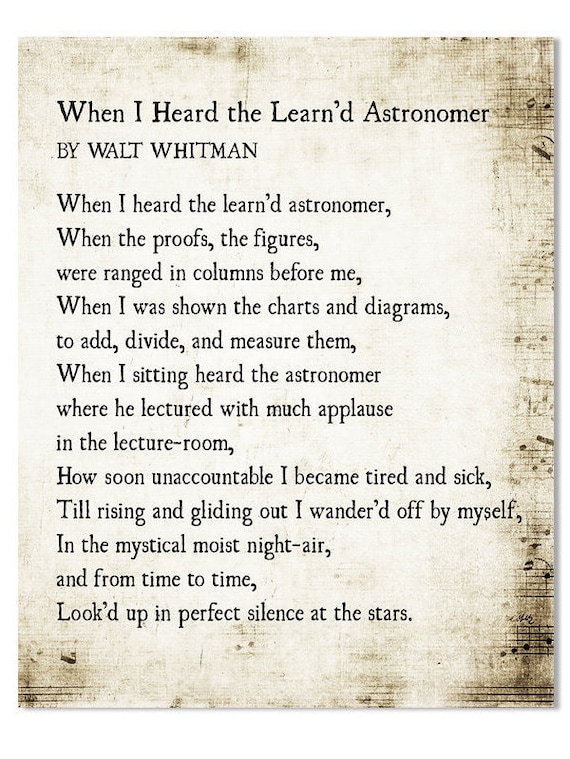 walt whitman when i heard the learn d astronomer