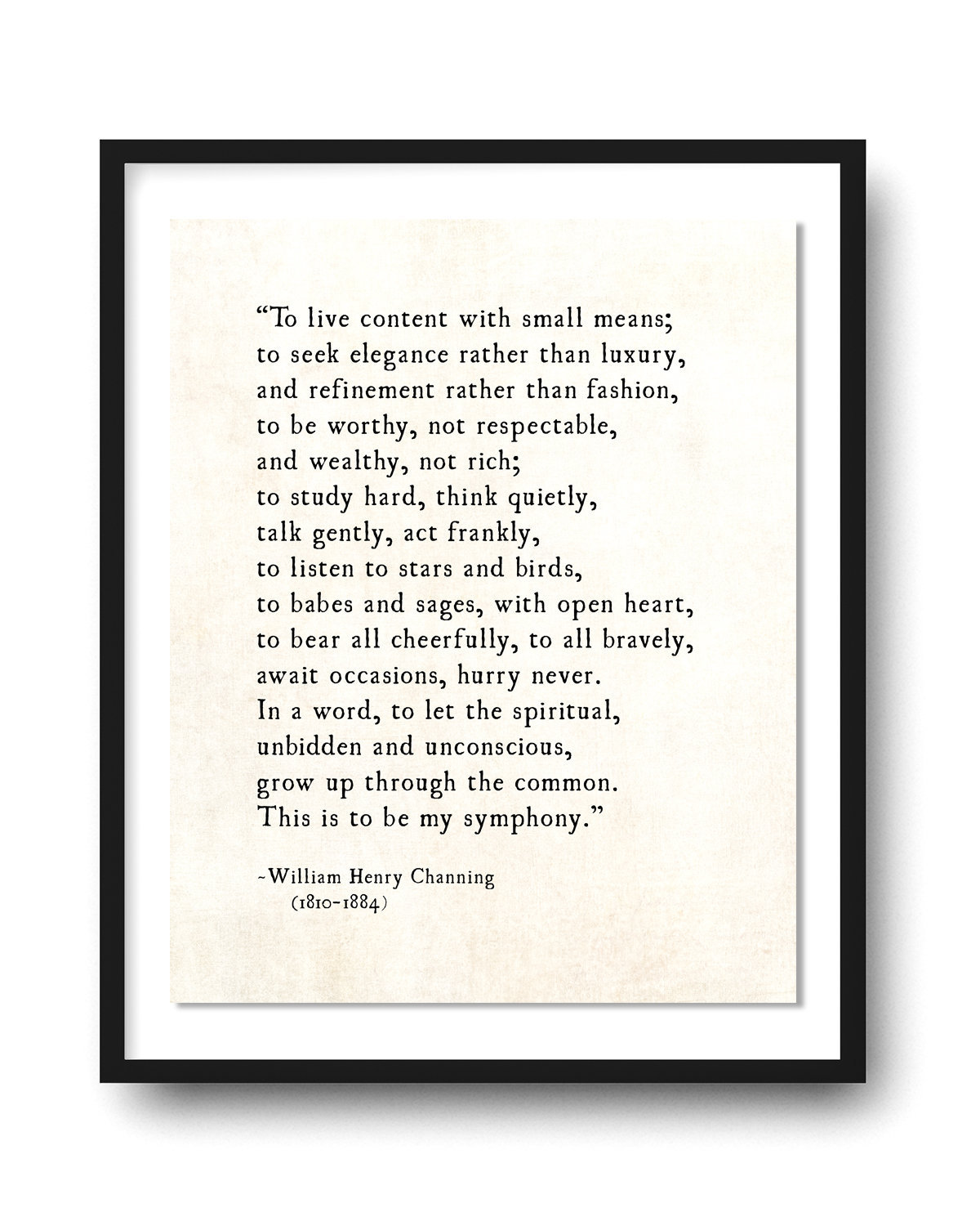 My Symphony William Henry Channing Quote Art Print Literary Etsy