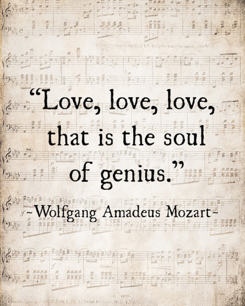 Wolfgang Amadeus Mozart Quote Set of Three Music Quotes Etsy