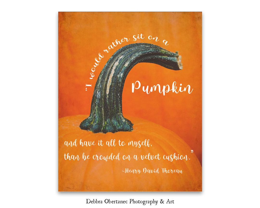 Henry David Thoreau Quote Pumpkin Wall Art Autumn Fall Etsy