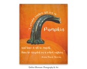 Henry David Thoreau Quote, Pumpkin Wall Art, Autumn, Fall Decor, Harvest Decor, Large Wall Art, Pumpkins Orange Fall Autumn, Unframed