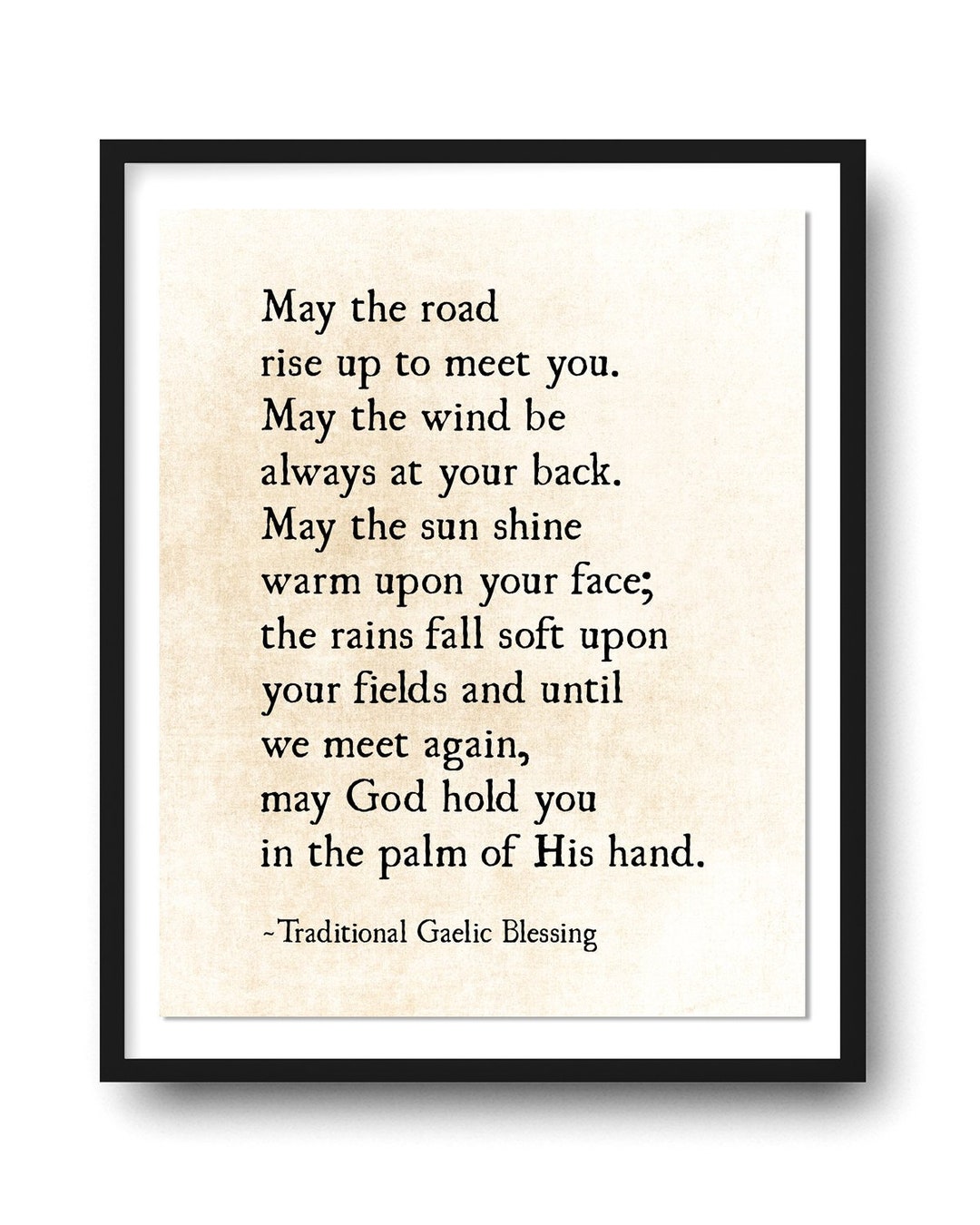 May the Road Rise up to Meet You, Irish Blessing Art Print, Traditional Gaelic Blessing Print