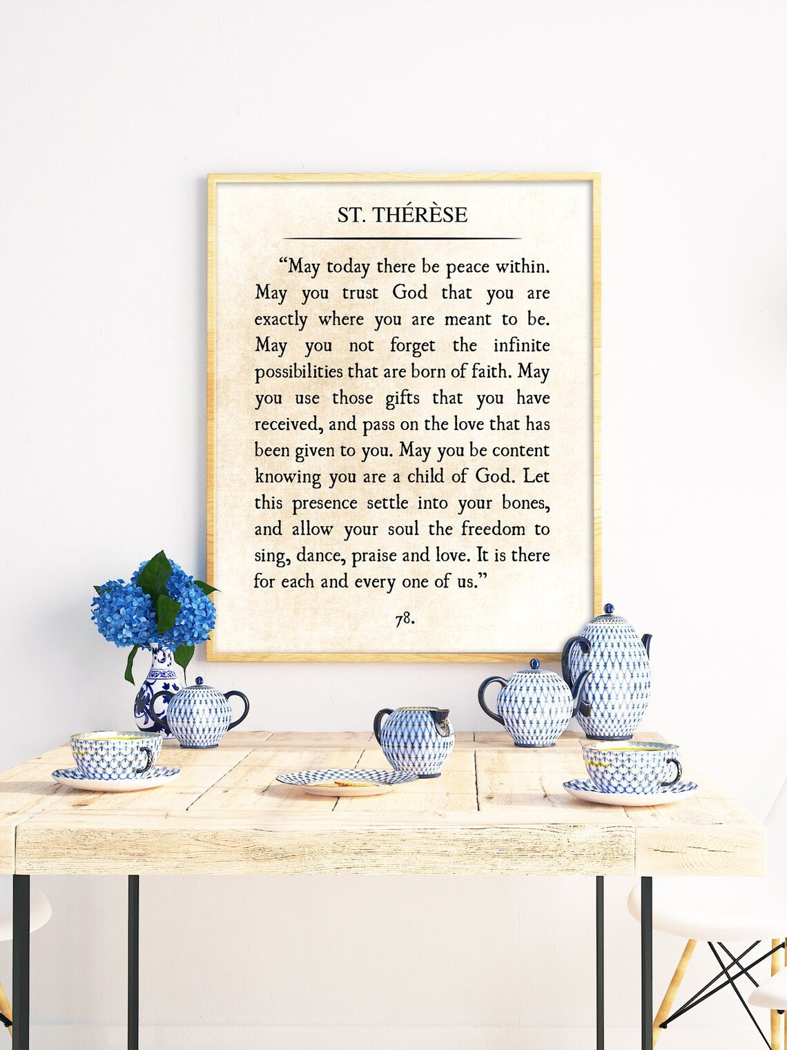 St. Therese Quote Print May Today There Be Peace Within Etsy