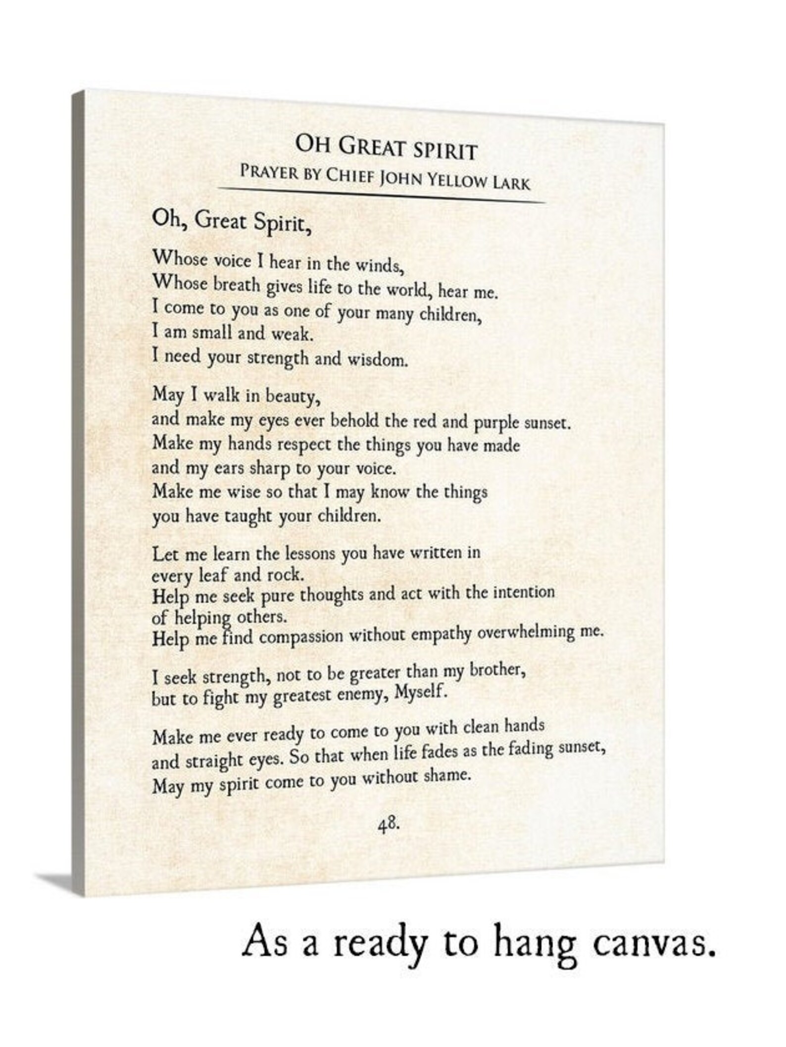 Oh Great Spirit Native American Prayer, John Yellow Lark Prayer ...
