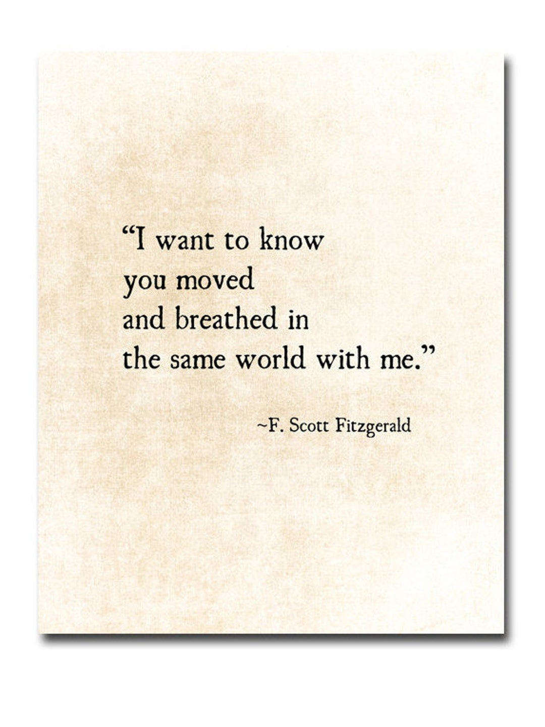 F. Scott Fitzgerald Quote, Romantic Wall Art, Literary Art Print, I Love  Her Quote, Anniversary Gift, Literary Wall Art, Unframed - Etsy, image size:1080x1440