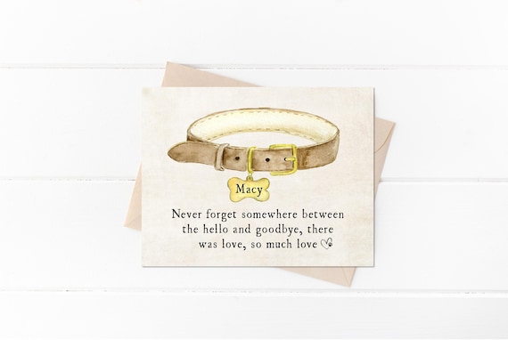 Personalized Pet Loss Sympathy Card, Dog Cat Sympathy Card, Pet Memorial Card, Thinking of You Card, Personalized Grief Card for Pet