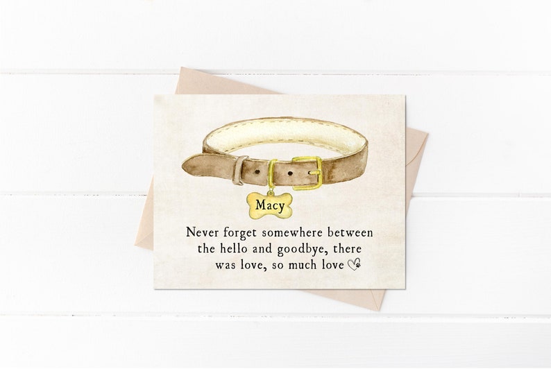 Personalized Pet Loss Sympathy Card, Dog Cat Sympathy Card, Pet Memorial Card, Thinking of You Card, Personalized Grief Card for Pet bild 1