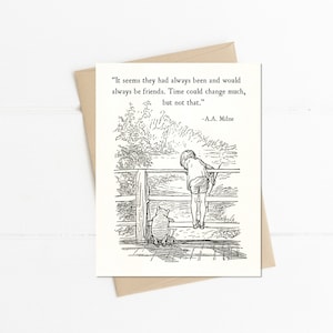 Winnie the Pooh Quote, Always be friends, AA Milne, Pooh Notecard, Thinking of You Card, Book Quotes Card, Best Friend Friendship Card