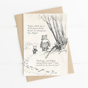 Winnie the Pooh Quote, Piglet Sidled up to Pooh, AA Milne, Classic Winnie the Pooh Notecard, Book Quotes Card, Bestie Friendship Card
