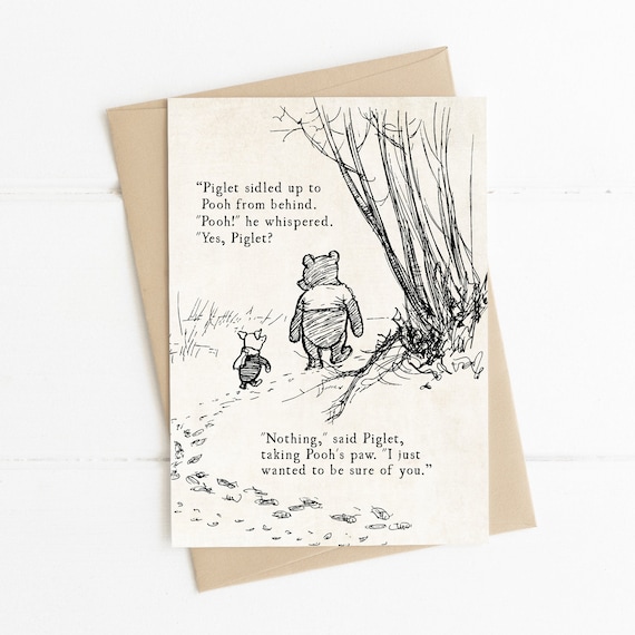 Winnie the Pooh Quote Piglet Sidled up to Pooh AA Milne Etsy