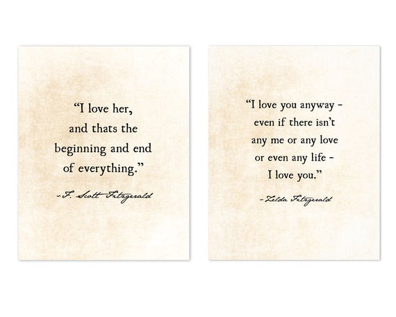 F Scott Fitzgerald Zitat Zelda Fitzgerald Zitat Etsy